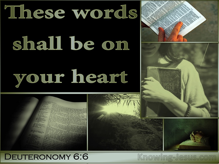 Deuteronomy 6:6 Keep These Words On Your Heart (black)